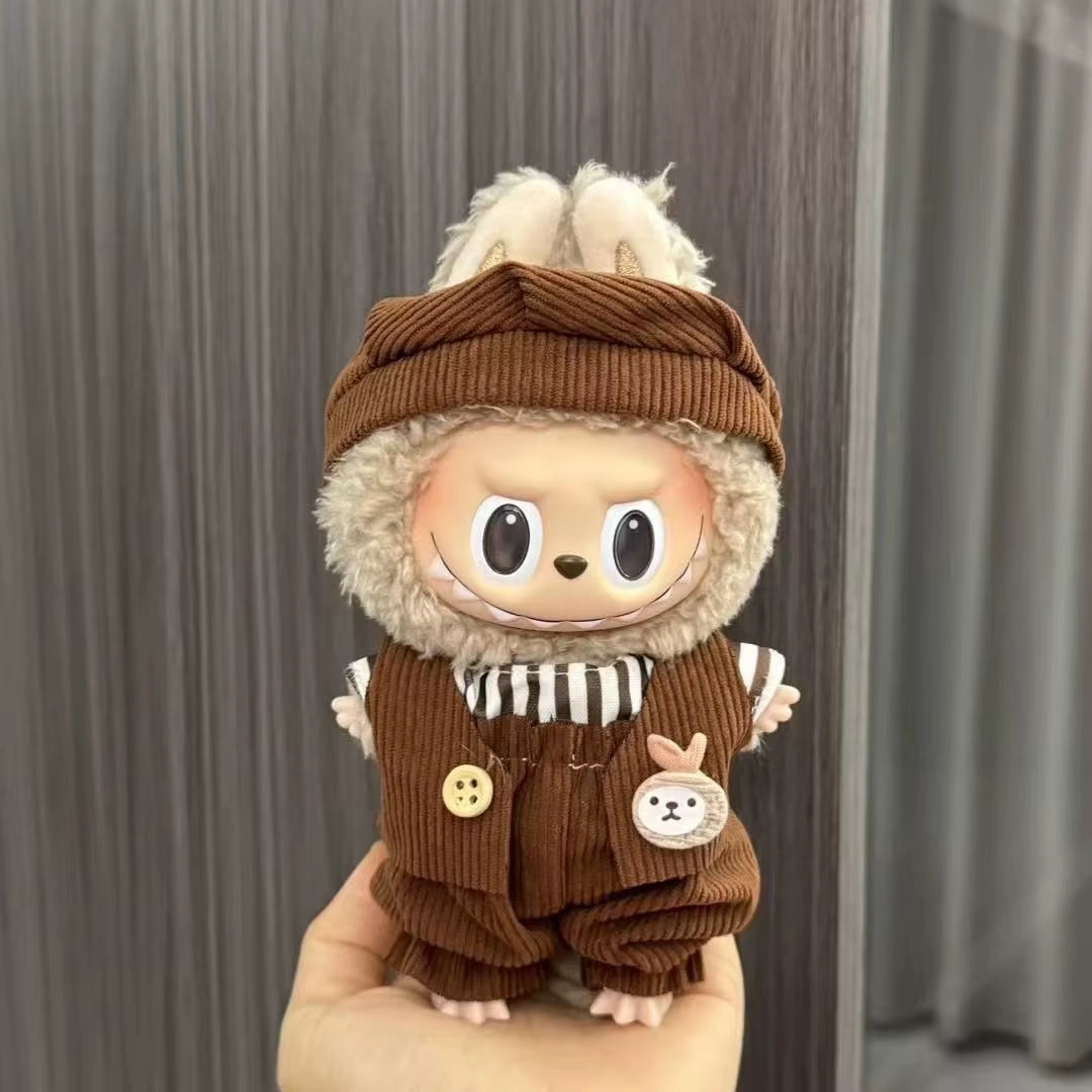 For Labubu Sitting Party Series Classic Dress Grid Style Small Fragrance for Labubu V1 V2 V3 V4 Labubu Clothes Design Style