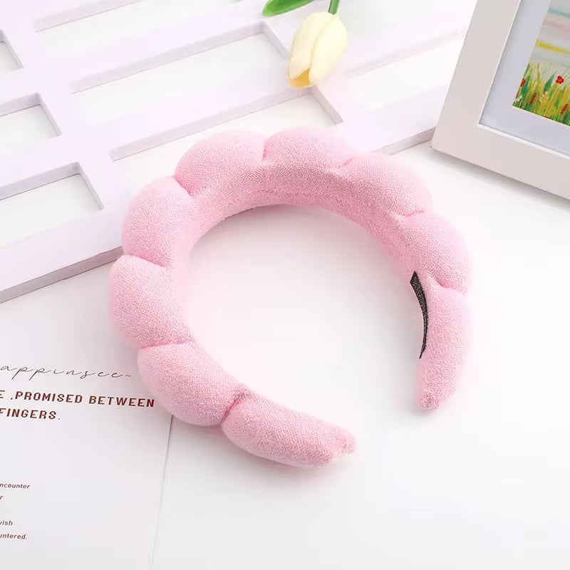 Cloud Hair Hoops for Women in Europe and America High Head Top Wash Face Hoops Towels Velvet Headwear High End Hair Hoops