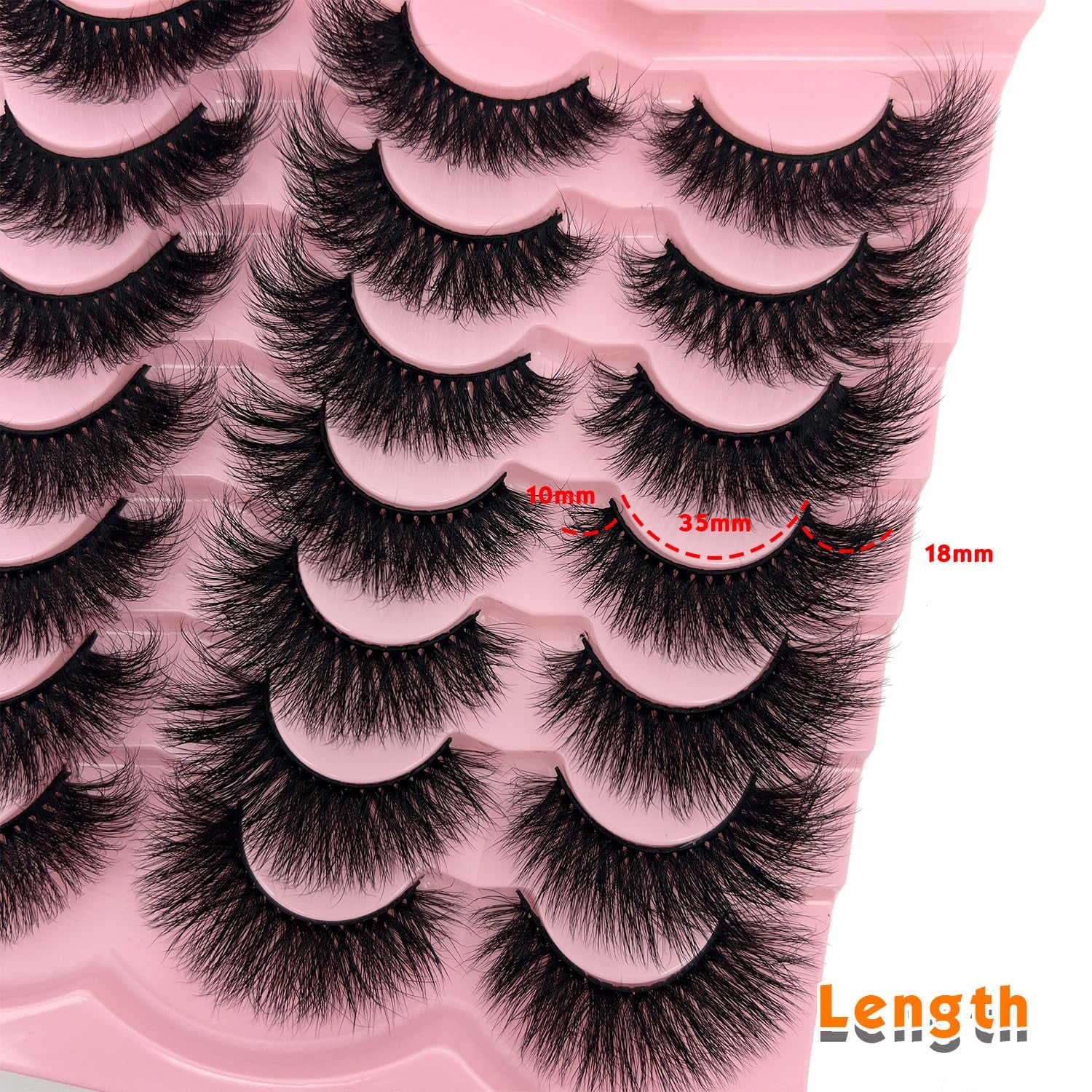 Fluffy Lashes Mink Wispy Cat Eye Faux Mink Lashes Pack Soft Fake Strip Eyelashes 18Mm Long Volume False Eyelashes Natural Look