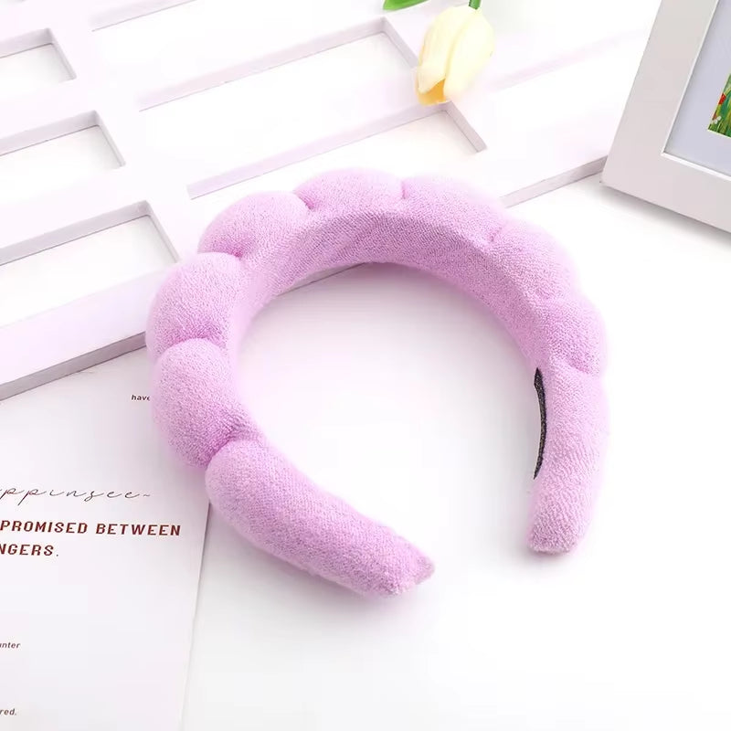 Cloud Hair Hoops for Women in Europe and America High Head Top Wash Face Hoops Towels Velvet Headwear High End Hair Hoops