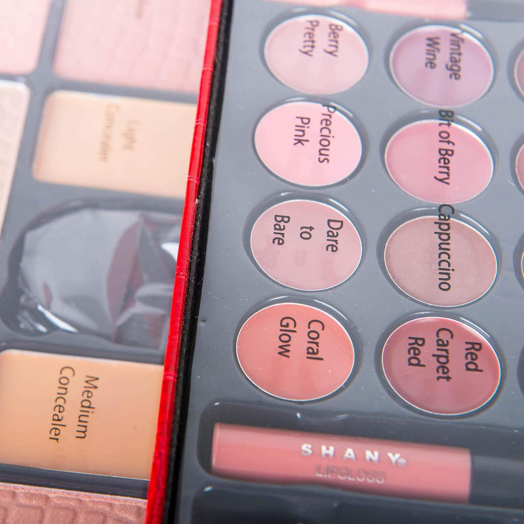 All in One Makeup Set, Eyeshadow, Blushes, Face Powder, Lipstick, Eye Liners, Make up Pencils and Cosmetics Mirror - Makeup Kit with Reusable Storage Beauty Box - Red