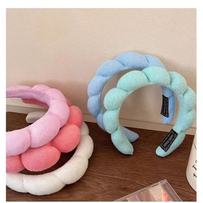 Cloud Hair Hoops for Women in Europe and America High Head Top Wash Face Hoops Towels Velvet Headwear High End Hair Hoops