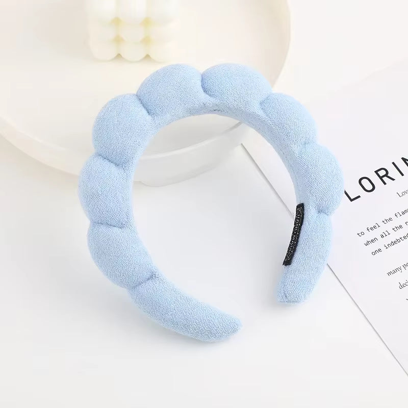 Cloud Hair Hoops for Women in Europe and America High Head Top Wash Face Hoops Towels Velvet Headwear High End Hair Hoops